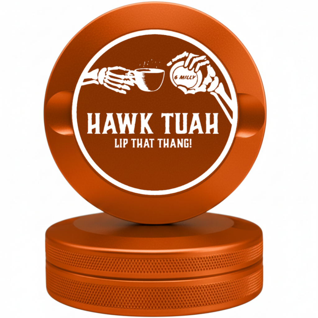 Coffee Enthusiast Orange Metal Pouch Tin with Bean Design - Premium Snus Case Compatible with Zyn