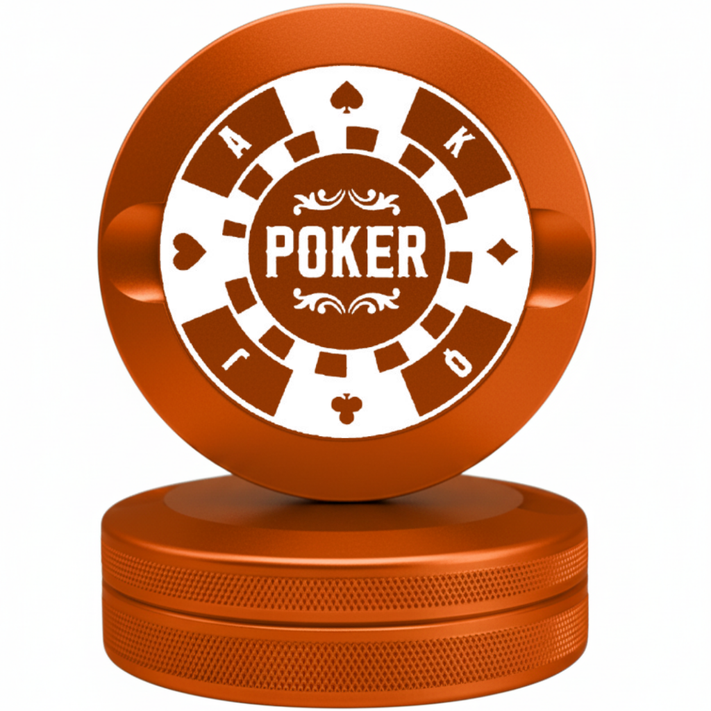 Bin Bros Orange Metal Pouch Can with Poker Card Design - Vegas Style Snus Case Compatible with Zyn