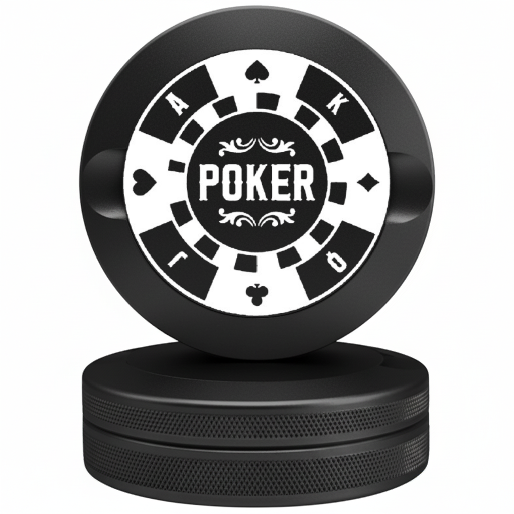 Bin Bros Black Metal Pouch Can with Poker Card Design - Vegas Style Snus Case Compatible with Zyn