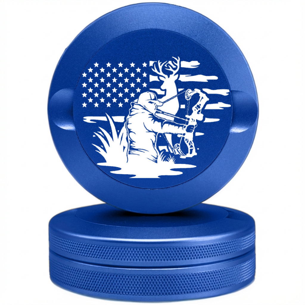 Tactical Blue Metal Pouch Tin with Hunter Outdoors Design - Rugged Snus Case Compatible with Zyn