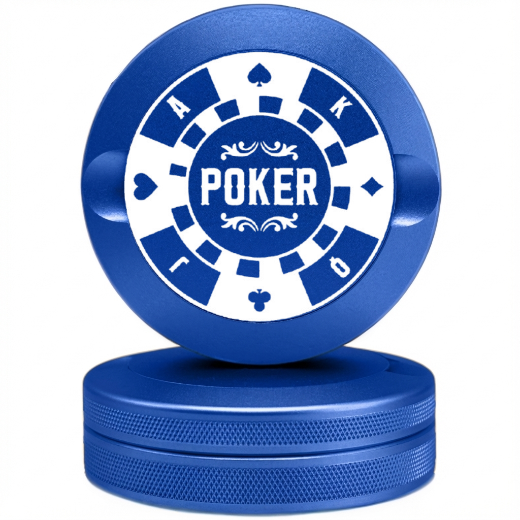 Bin Bros Blue Metal Pouch Can with Poker Card Design - Vegas Style Snus Case Compatible with Zyn