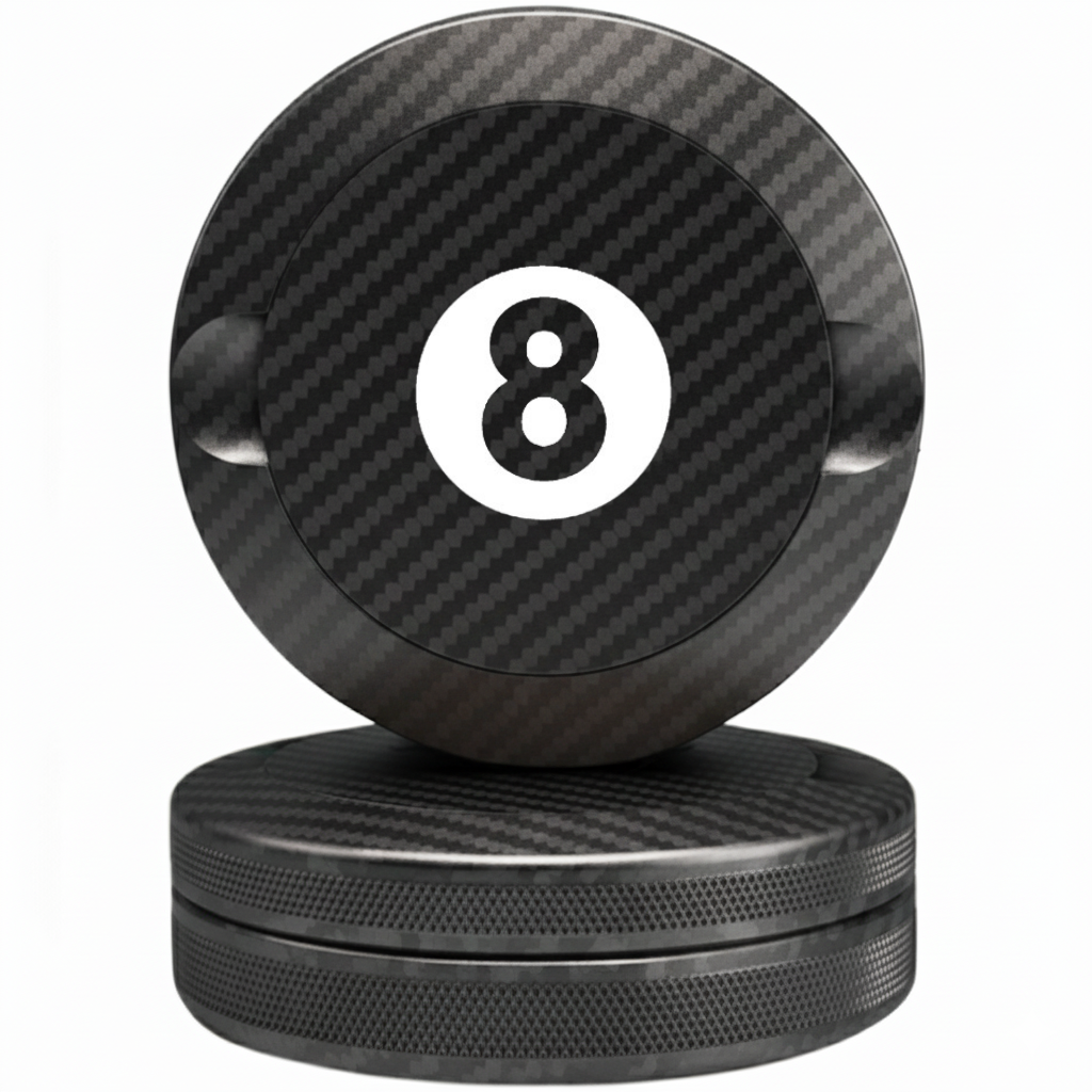 Black Carbon Fiber 8-Ball Pouch Case - Tactical Forged Carbon Billiards Series Tin Fits Zyn