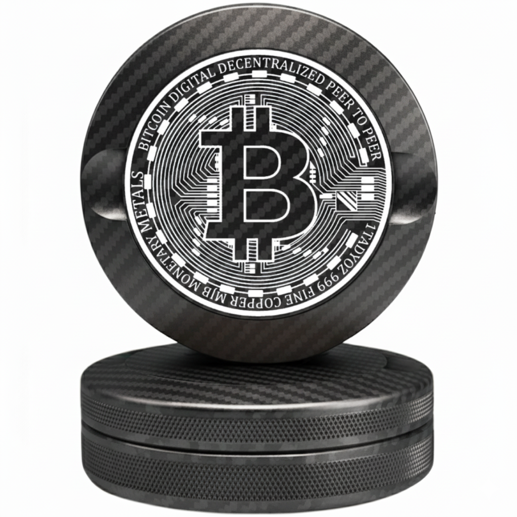 Black Carbon Fiber Bitcoin Pouch Can - Tactical Forged Carbon Crypto Series Tin Fits Zyn