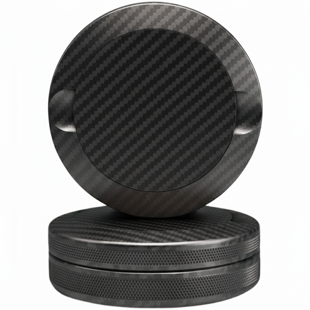 Stealth Black Carbon Fiber Blank Pouch Tin - Lightweight Unbranded Forged Carbon Fits Zyn