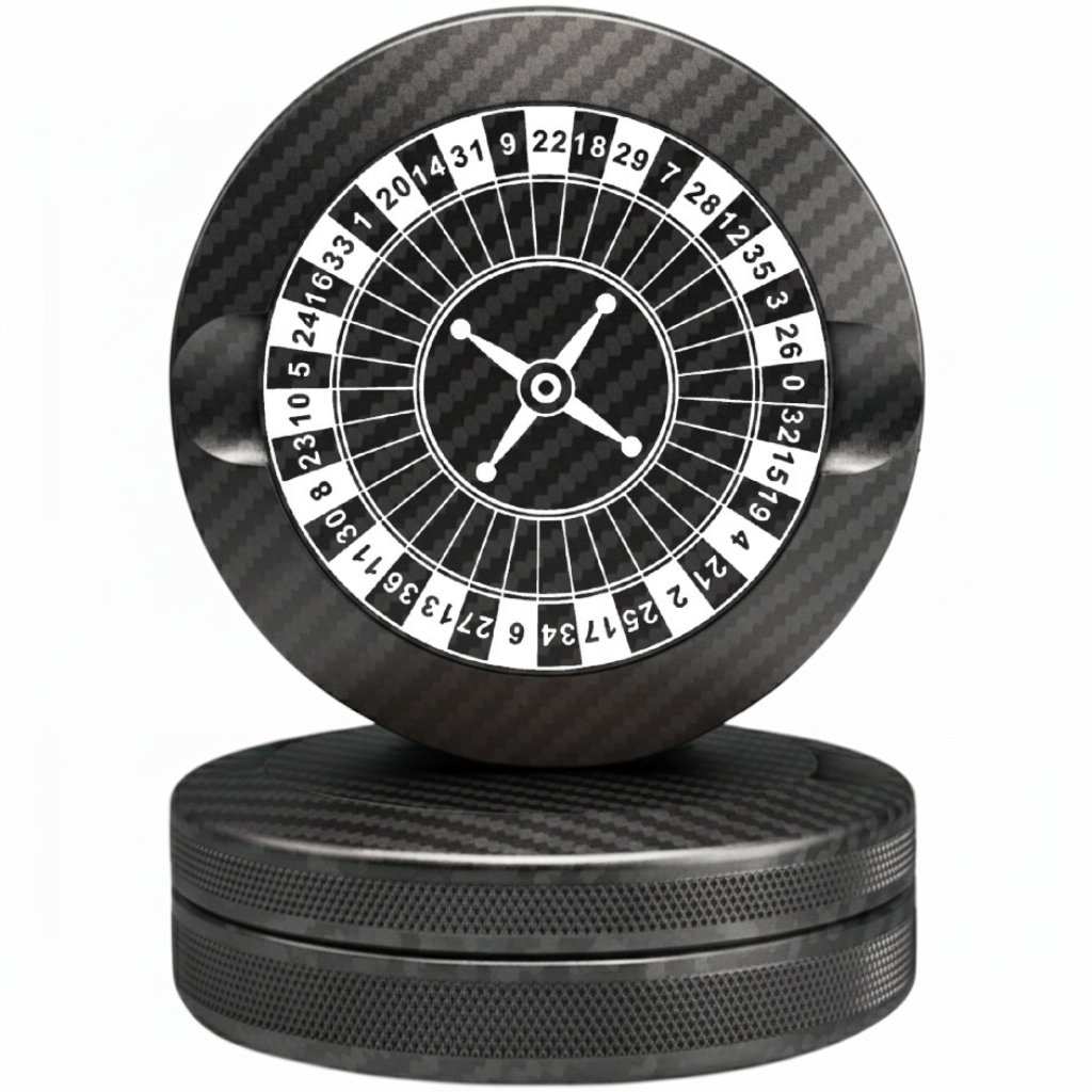 Black Carbon Fiber Roulette Pouch Tin - Tactical Forged Carbon Gambling Series Case Fits Zyn