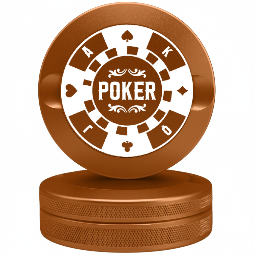 Bin Bros Copper Metal Pouch Can with Poker Card Design - Vegas Style Snus Case Compatible with Zyn