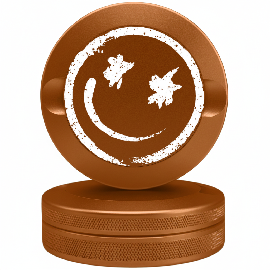 Good Vibes Copper Metal Pouch Can with Smile Face Design - Modern CNC Aluminum Tin Fits Zyn