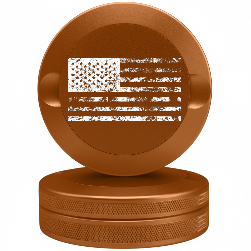 Patriotic Copper Metal Pouch Tin with American Flag Design - Tactical Snus Case Fits Zyn