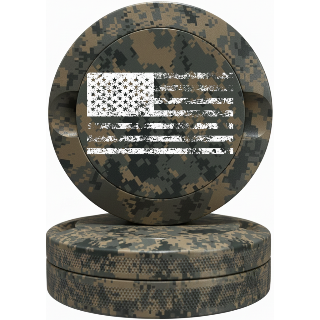 Digital Camo American Flag Pouch Tin - Premium Camouflage Snus Case Fits Zyn