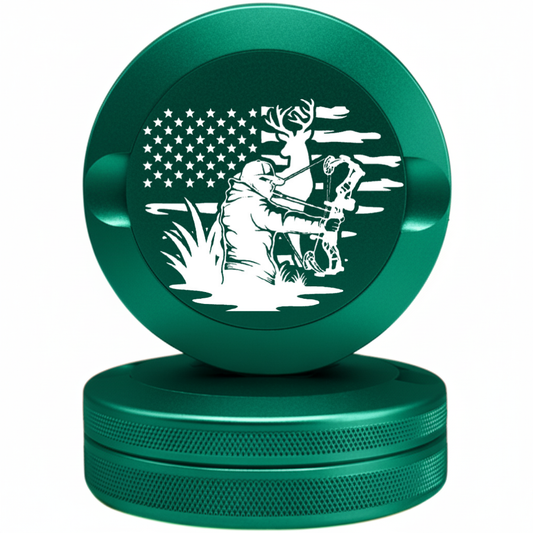 Tactical Green Metal Pouch Tin with Hunter Outdoors Design - Rugged Snus Case Compatible with Zyn