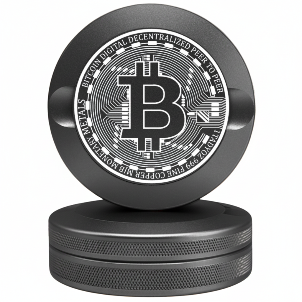 Bitcoin Edition Grey Metal Pouch Can for Crypto Investors - Premium CNC Aluminum Fits Zyn