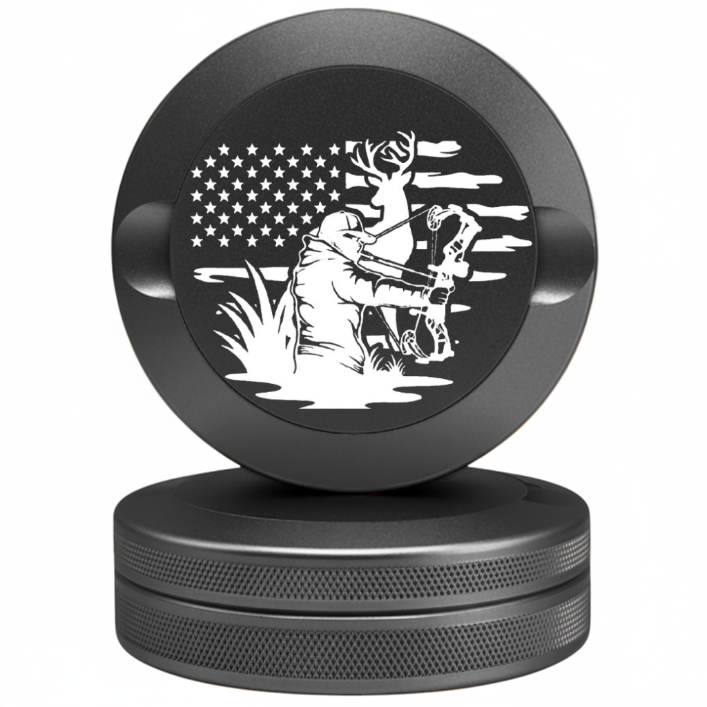 Tactical Grey Metal Pouch Tin with Hunter Outdoors Design - Rugged Snus Case Compatible with Zyn