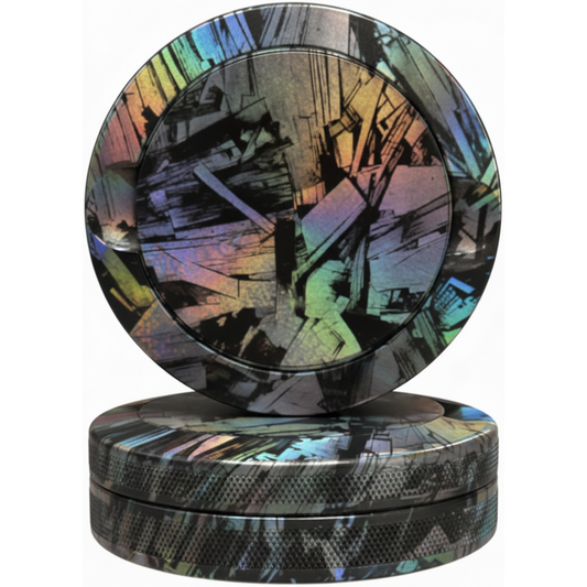 Iridescent Holographic Carbon Blank Pouch Tin - Premium Bin Bros Pouch Case Fits Zyn