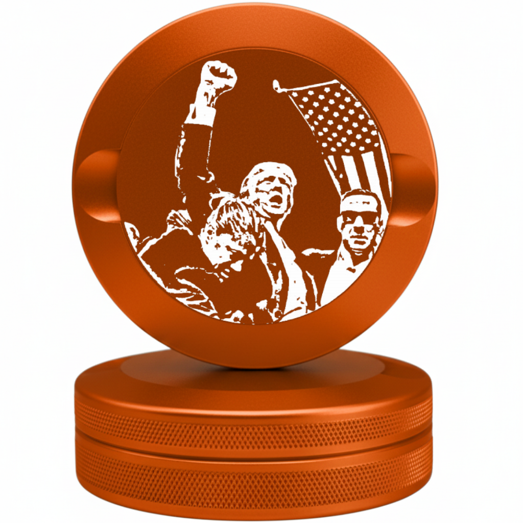 Trump Collector's Series Orange Metal Pouch Can - Premium Laser Engraved Tin Fits Zyn