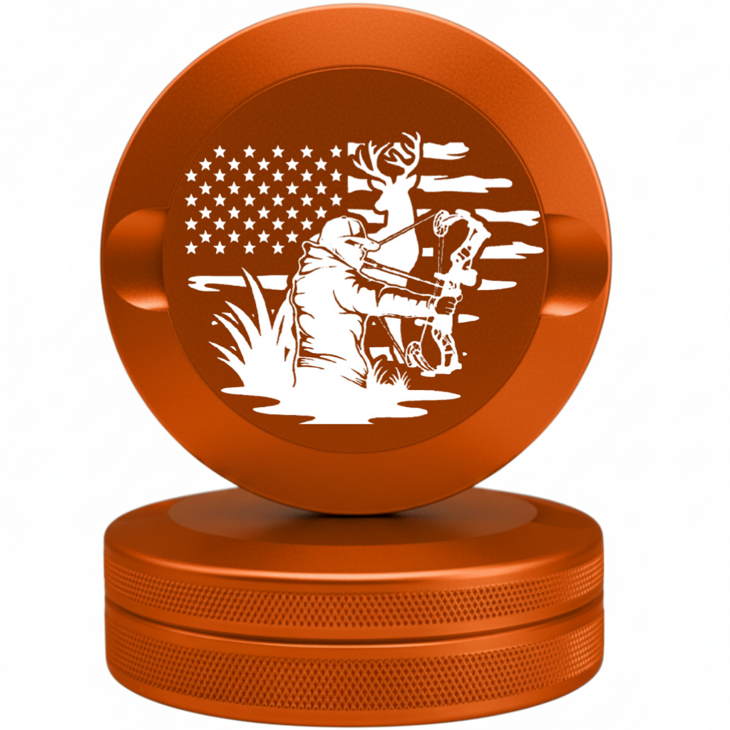 Tactical Orange Metal Pouch Tin with Hunter Outdoors Design - Rugged Snus Case Compatible with Zyn