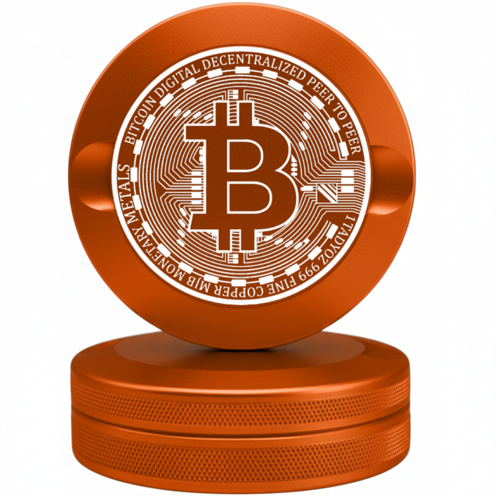 Bitcoin Edition Orange Metal Pouch Can for Crypto Investors - Premium CNC Aluminum Fits Zyn