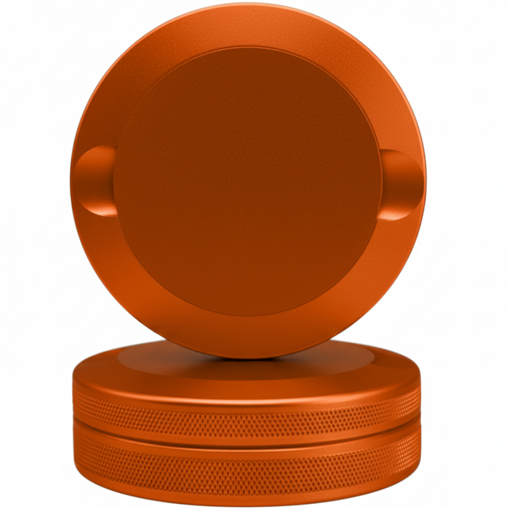 Minimalist Blank Orange Metal Pouch Tin - Stealth Premium CNC Aluminum Case Fits Zyn