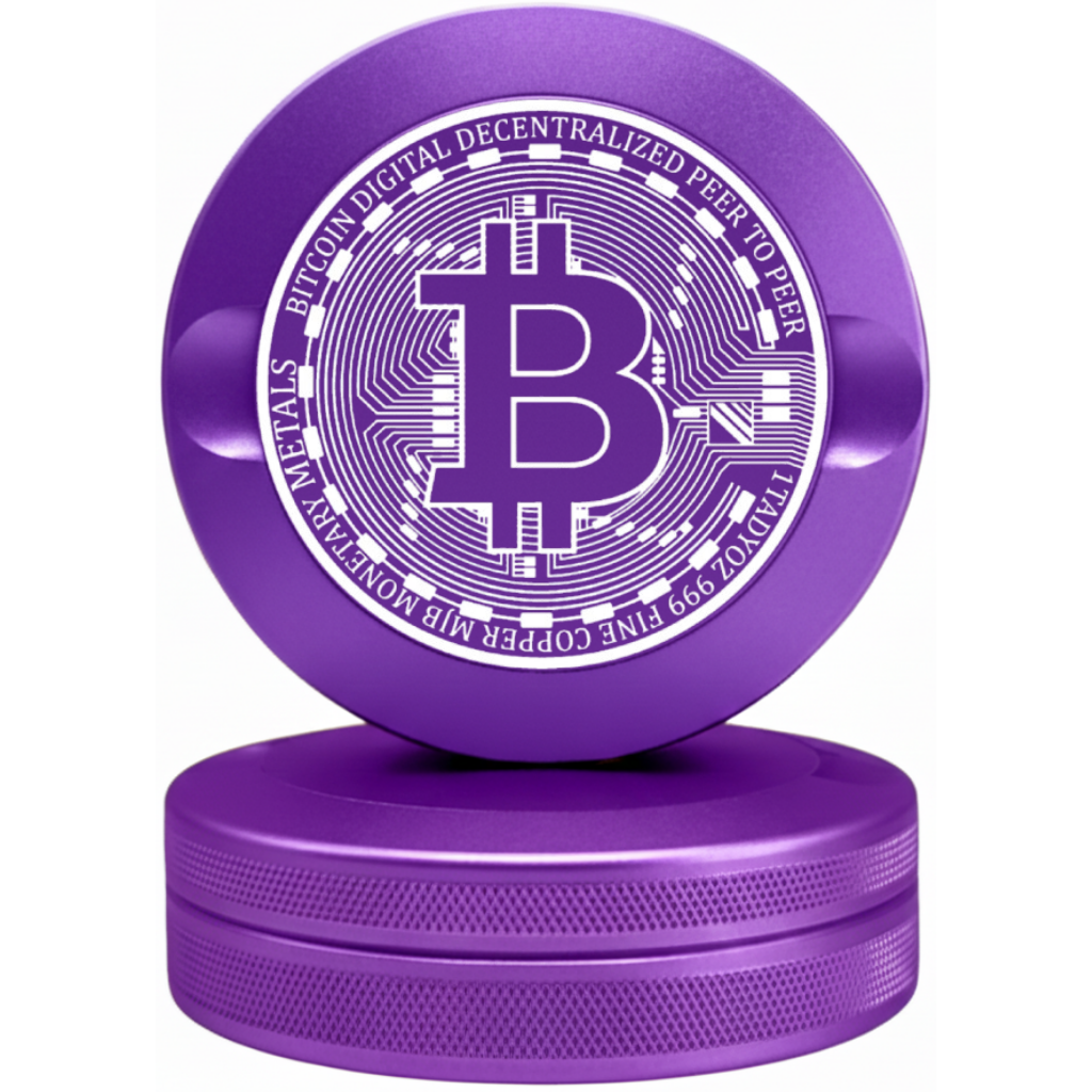 Bitcoin Edition Purple Metal Pouch Can for Crypto Investors - Premium CNC Aluminum Fits Zyn