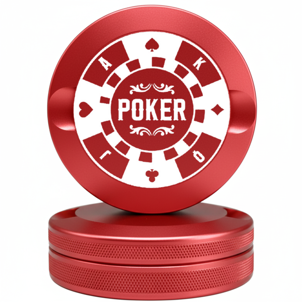 Bin Bros Red Metal Pouch Can with Poker Card Design - Vegas Style Snus Case Compatible with Zyn