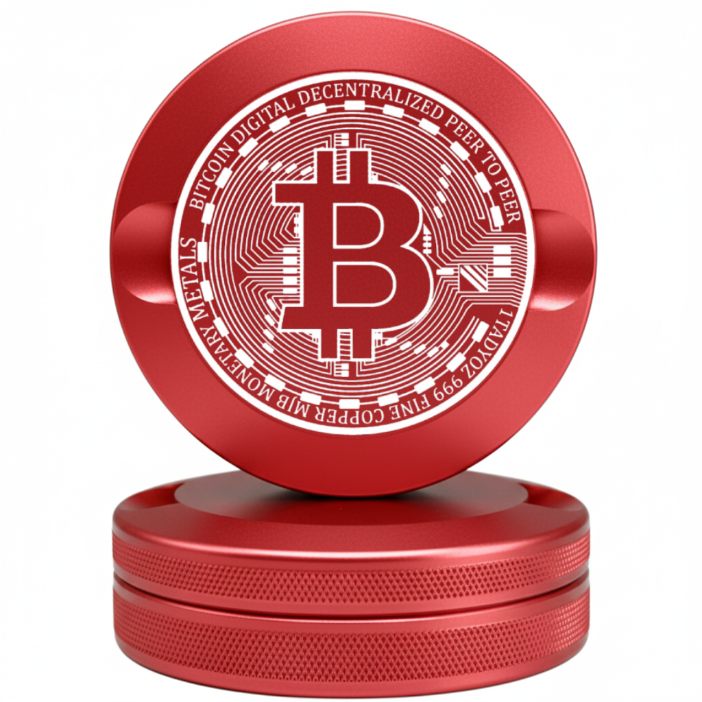 Bitcoin Edition Red Metal Pouch Can for Crypto Investors - Premium CNC Aluminum Fits Zyn